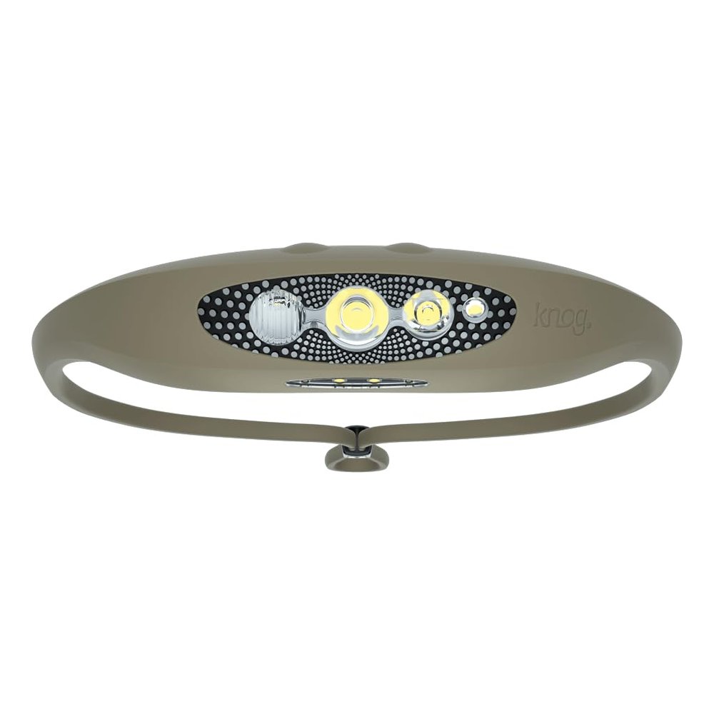 KNOG Bilby 400 Lumen Headlamp - Rechargeable Silicone Head Light w/ 7 Light Modes - Ultralight, IP67 Waterproof (Putty Grey), Taupe, One Size