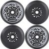 AOWISH Inline Skate Wheels Outdoor Asphalt Formula Aggressive Roller Blades Wheels 90a Roller Hockey Replacement Wheels with Bearings ABEC-9 and Floating Spacers, 4-Pack (Black, 76mm) view 1