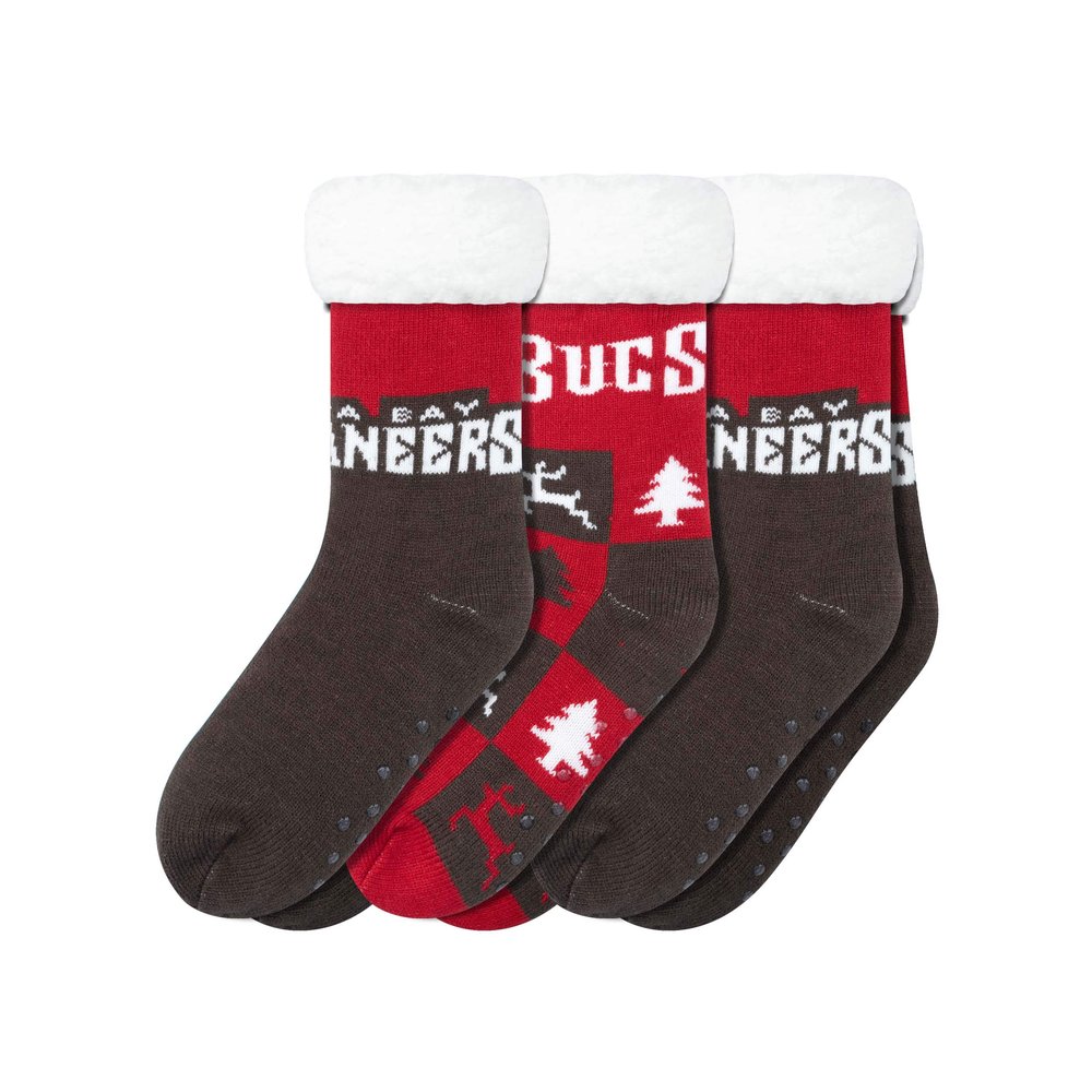 FOCO Tampa Bay Buccaneers NFL Womens Fan Footy 3 Pack Slipper Socks