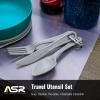 ASR Outdoor 3pc Reusable Backpacking Camping Travel Cutlery Plastic Utensils Set view 2