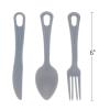 ASR Outdoor 3pc Reusable Backpacking Camping Travel Cutlery Plastic Utensils Set view 3