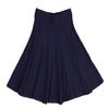 BGDK Girls' School Uniform Pleated Pull-on Knee Length Ribbed Cotton Panel Skirt, Knit Waistband Navy 16