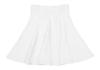 BGDK Girls' School Uniform Pleated Pull-on Knee Length Ribbed Cotton Panel Skirt, Knit Waistband White 16