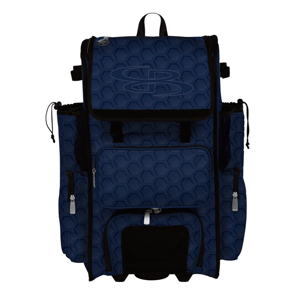 Boombah Superpack Hybrid Rolling Bat Bag - 3DHC Navy - Wheeled & Backpack Version