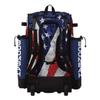 Boombah Superpack Hybrid Rolling Bat Bag - USA Baseball Royal/Red/White - Wheeled & Backpack Version view 2