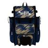 Boombah Superpack Hybrid Rolling Bat Bag - Scratch Navy/Vegas Gold - Wheeled & Backpack Version view 1