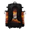 Boombah Superpack Hybrid Rolling Bat Bag - Fire Ball Black/Orange/White - Wheeled & Backpack Version view 3
