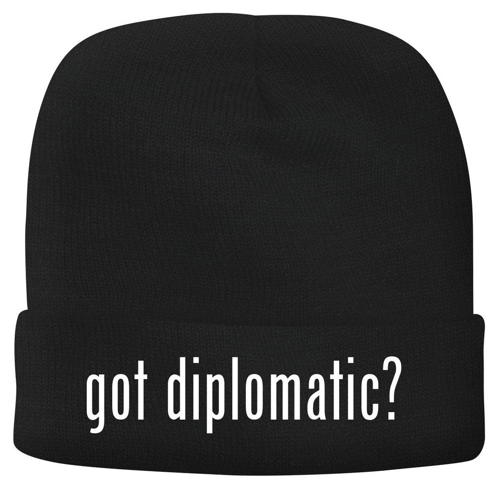 BH Cool Designs got Diplomatic? - Men's Soft & Comfortable Beanie Hat Cap, Black, One Size