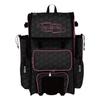 Boombah Superpack Hybrid Rolling Bat Bag - 3DHC Black/Pink - Wheeled & Backpack Version view 1