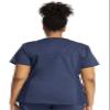 Cherokee V-Neck Knit Panel Scrub Top for Women Modern Classic Fit with Stretch Side Panels & Kangaroo Pocket Plus Size - WW2875, 4XL, Navy view 4