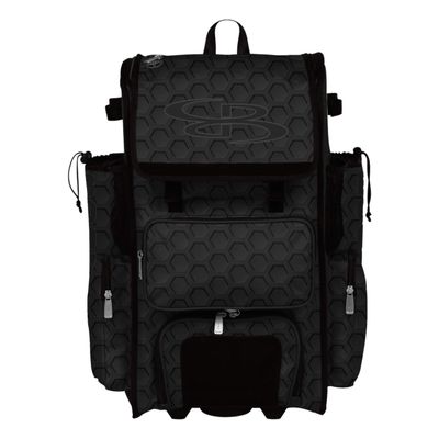 Boombah Superpack Hybrid Rolling Bat Bag - 3DHC Black - Wheeled & Backpack Version