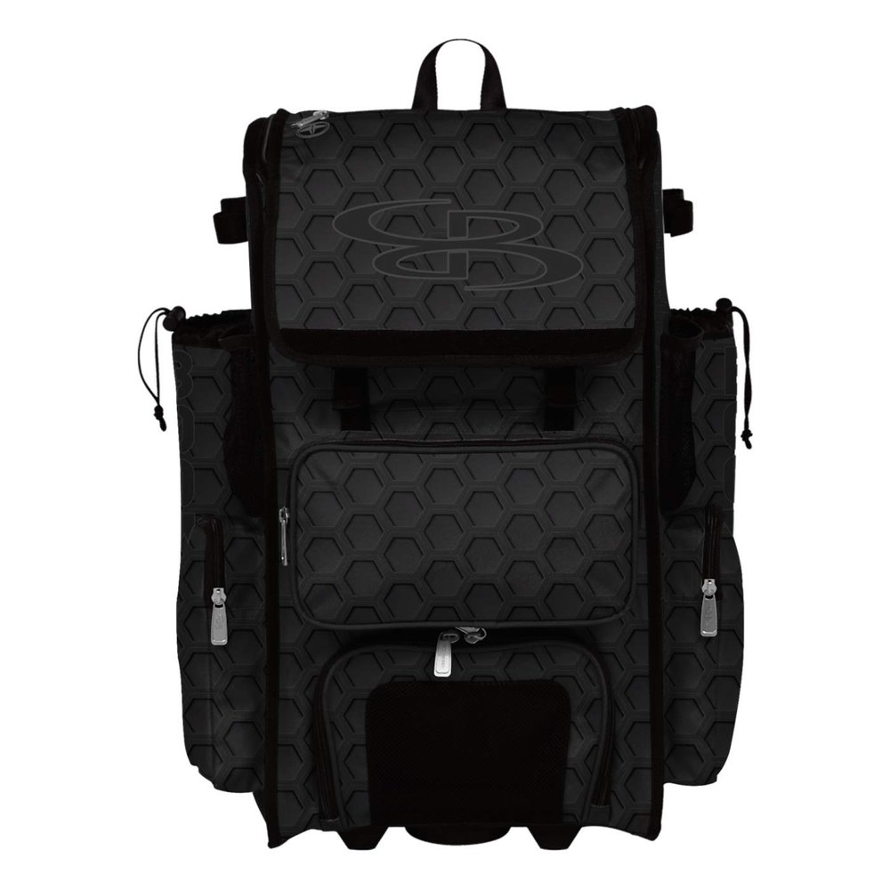 Boombah Superpack Hybrid Rolling Bat Bag - 3DHC Black - Wheeled & Backpack Version