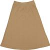 BGDK Girls' Knee Length Light Weight strecthy Thin Ribbed A-Line Skirt, Waistband Taupe view 1