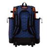 Boombah Superpack Hybrid Rolling Bat Bag - 3DHC Royal/Orange - Wheeled & Backpack Version view 3