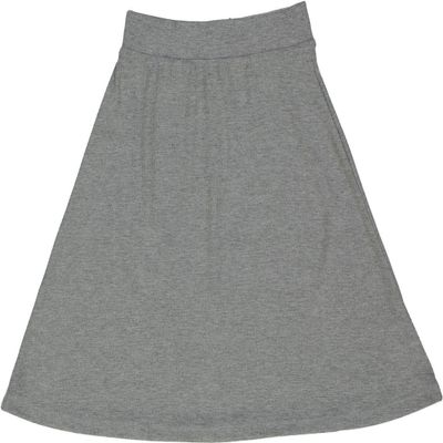 BGDK Girls' Knee Length Light Weight strecthy Thin Ribbed A-Line Skirt, Waistband Light Gray 3X Large