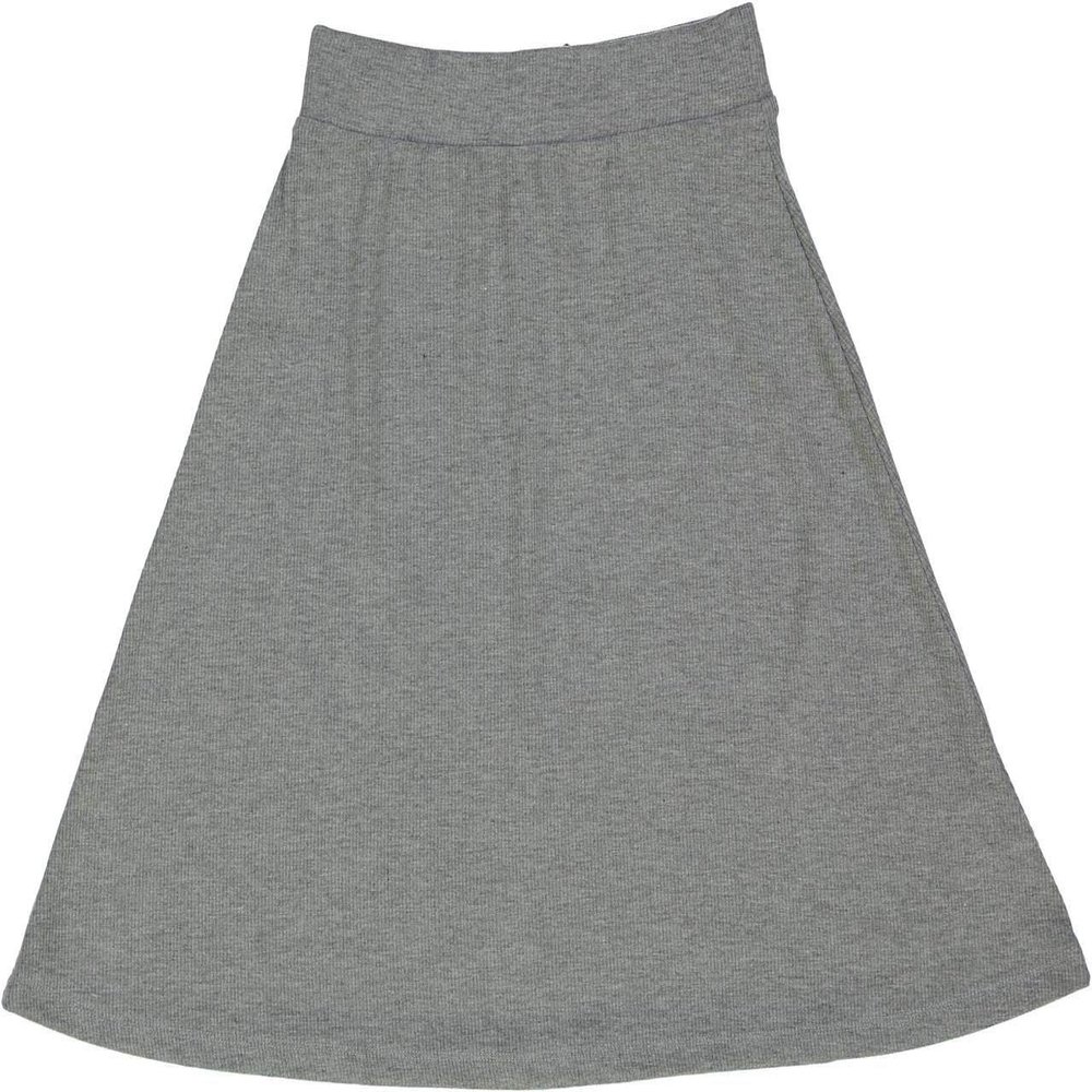 BGDK Girls' Knee Length Light Weight strecthy Thin Ribbed A-Line Skirt, Waistband Light Gray 3X Large