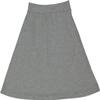 BGDK Girls' Knee Length Light Weight strecthy Thin Ribbed A-Line Skirt, Waistband Light Gray 3X Large view 1