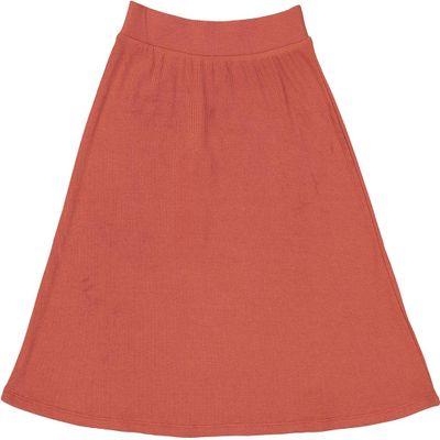 BGDK Girls' Knee Length Light Weight strecthy Thin Ribbed A-Line Skirt, Waistband Watermelon