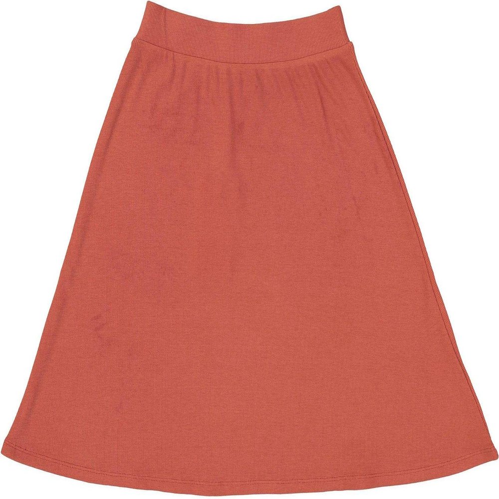 BGDK Girls' Knee Length Light Weight strecthy Thin Ribbed A-Line Skirt, Waistband Watermelon