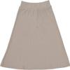 BGDK Girls' Knee Length Light Weight strecthy Thin Ribbed A-Line Skirt, Waistband Light Mink view 1