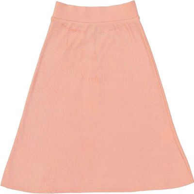 BGDK Girls' Knee Length Light Weight strecthy Thin Ribbed A-Line Skirt, Waistband Mauve