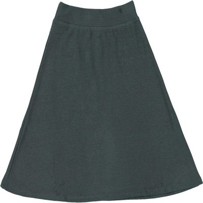 BGDK Girls' Knee Length Light Weight strecthy Thin Ribbed A-Line Skirt, Waistband Gray x Small