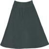 BGDK Girls' Knee Length Light Weight strecthy Thin Ribbed A-Line Skirt, Waistband Gray x Small view 1