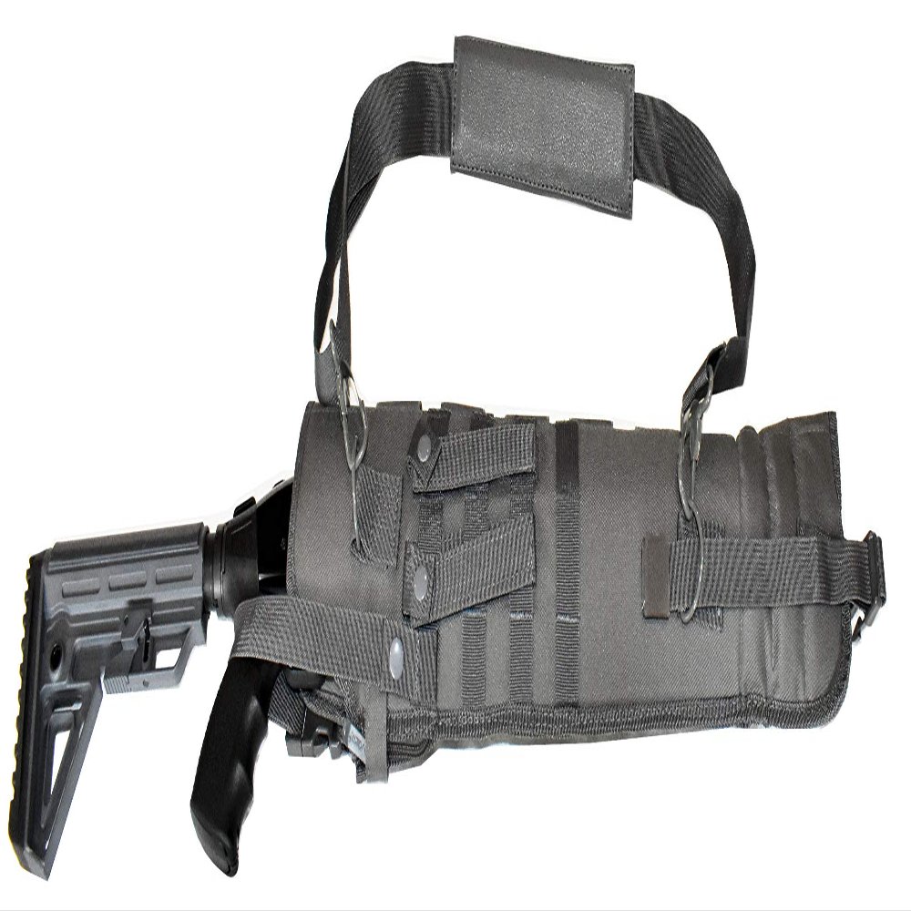 Trinity Shotgun Scabbard for Benelli M2 Tactical 20-25 Inch Padded MOLLE Gun Case with Shoulder Sling, Shell Loops, Expandable Soft Carry Bag Gray