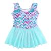 EQSJIU Ballet Dance Dresses for Girls Kids Size 9-10 Years Old Mermaid Green Sparkle Child Dress view 3