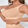 Boolavard Women's Seamless Sports Style Bra Crop Top Vest Stretch Shapewear (US, Alpha, Large, Regular, Regular, Nude) view 4