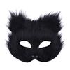 IPENNY Womens Mens Halloween Animal Mask Half Face Furry Cosplay Costume Halloween Mask (Black) view 1