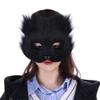 IPENNY Womens Mens Halloween Animal Mask Half Face Furry Cosplay Costume Halloween Mask (Black) view 2