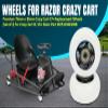 Wheels for Razor Crazy Cart - Premium 76mm x 30mm Crazy Cart V7+ Caster Replacement Wheels (Set of 2) for Crazy Cart XL V3+, DLX, Shift V1+, OEM Razor Part W25143401048 view 4