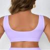 Boolavard New Seamless Sports Style Bra Crop Top Vest Comfort Stretch Bras Shapewear (L, Lilac) view 2