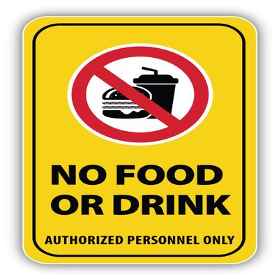 No Food Or Drink Vinyl Sticker Decal