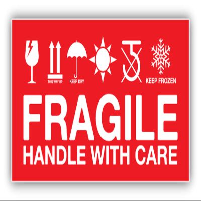 Fragile Handle with Care Vinyl Sticker Decal