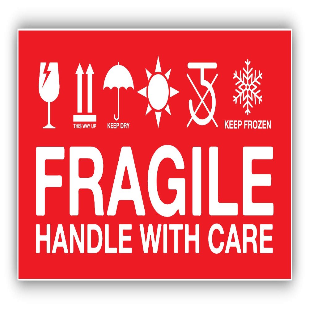 Fragile Handle with Care Vinyl Sticker Decal