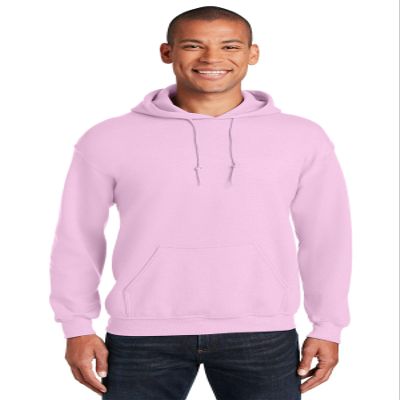 Gildan Men's Heavy Blend Fleece Hooded Sweatshirt G18500 (Medium, Light Pink)