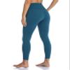 Colorfulkoala Women's High Waisted Tummy Control Workout Leggings 7/8 Length Yoga Pants with Pockets (XL, Dark Teal) view 4