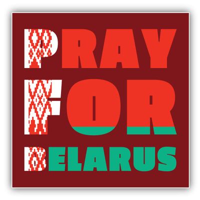 Pray for Belarus Slogan Vinyl Sticker Decal