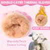 Winter Gloves for Boys Girls - Kids Warm Knit Thermal Cable Knitted Gloves White Pink Wool Fleece Lined Mittens for Cold Weather view 2