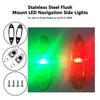 TIKSCIENCE Boat Navigation Lights 12V Waterproof LED Flush Mount Marine LED Boat Lights Shark Eye Teardrop Lights Red and Green Side LED Bow Light for Pontoon Skiff Fishing Boats view 2