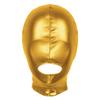 JEATHA Unisex Women Men's Wetlook Leather Full Face Mask Hood Open Mouth Headgear Hat for Halloween Party Gold One Size view 1