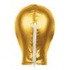 JEATHA Unisex Women Men's Wetlook Leather Full Face Mask Hood Open Mouth Headgear Hat for Halloween Party Gold One Size view 2