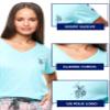 U.S. Polo Assn. Summer Pajamas for Women 2 Piece with T-Shirt and Shorts - Summer PJs for Women Set Plus Size (Mint W/Pockets, 3X) view 2