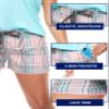 U.S. Polo Assn. Summer Pajamas for Women 2 Piece with T-Shirt and Shorts - Summer PJs for Women Set Plus Size (Mint W/Pockets, 3X) view 3