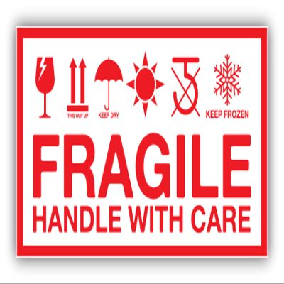 Fragile Handle with Care Vinyl Sticker Decal