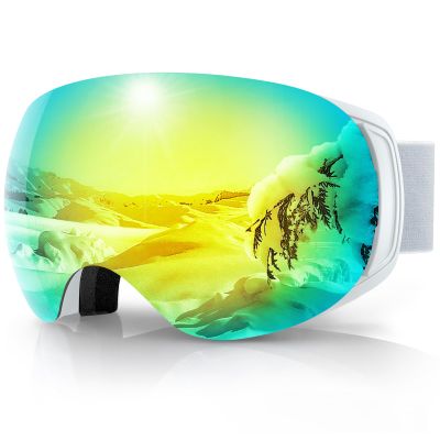 findway Pro Ski Goggles OTG for Women Men Adult Youth [Anti-Fog&Scratch] Over Glasses Magnetic Snow Goggles-Interchangeable Lens,100% UV400 Protection Snowboard Goggles