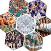 Ueerdand Pack of 4 Cheerleading Pom Poms Foil Plastic Metallic Cheerleader Pom Poms for Cheer Sport Kids Adults Team Spirit Cheering (Purple/Gold) view 4