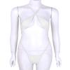 TSSOE Women's Micro Thongs G-String Bikini Swimwear Slingshot Monokini Mini Teddy Bodysuit White One Size view 2
